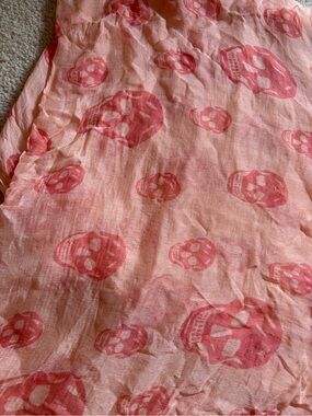 Alexander McQueen Pink Skull Print Scarf